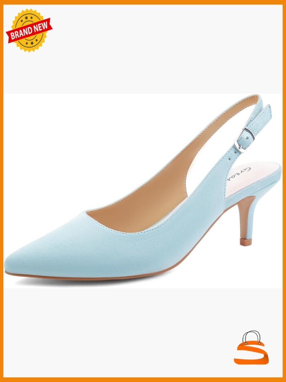 Kitten Heels Pointed Toe Slingback Dress Pumps Shoes